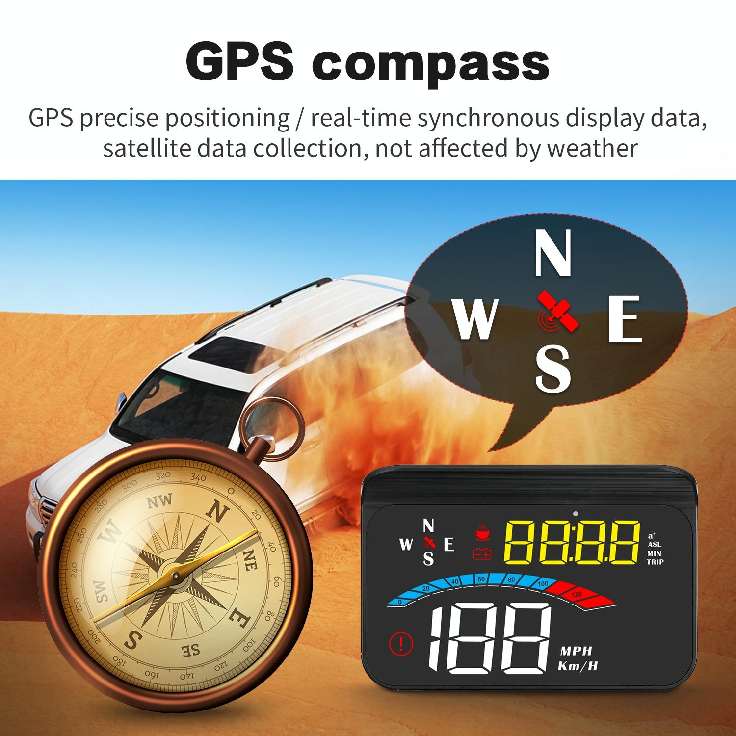Universal Car Hud Gps Speed Meter With Voltage Display 5