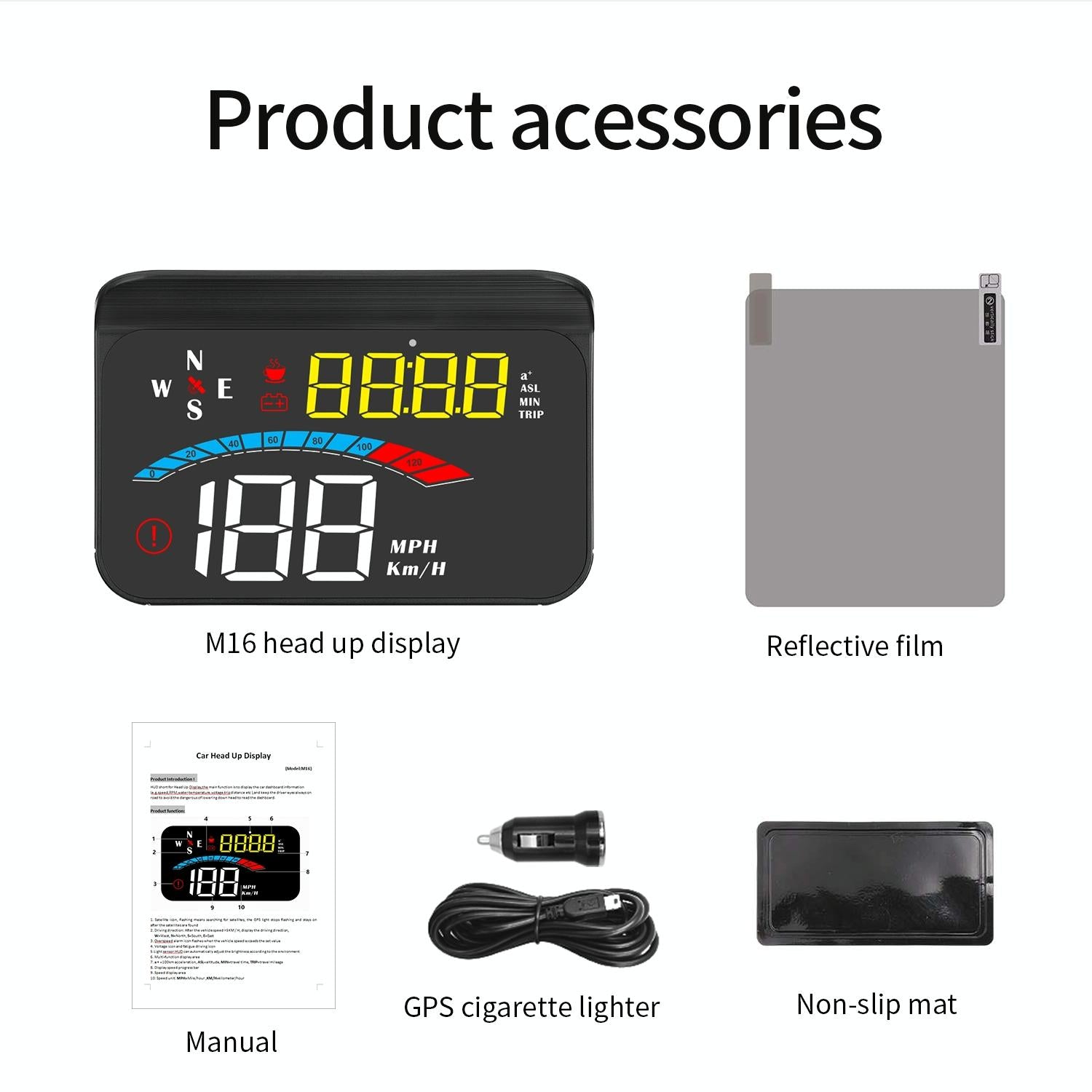 Universal Car Hud Gps Speed Meter With Voltage Display 7