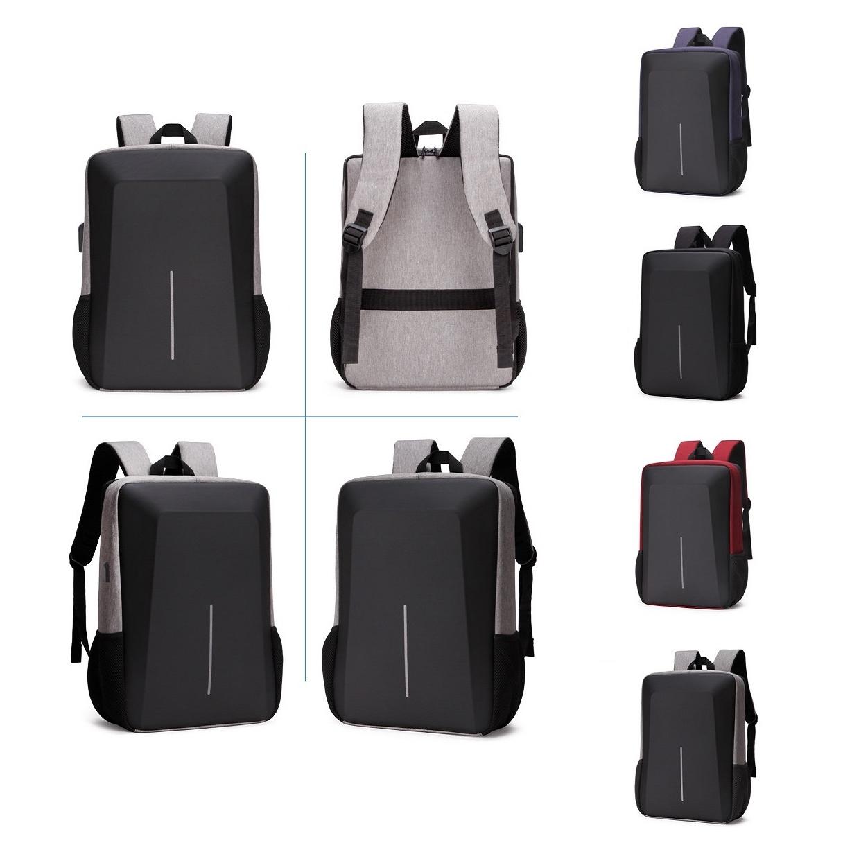 Hard Shell Backpack Alloy Frame Anti-theft Computer Bag for Men Black 3