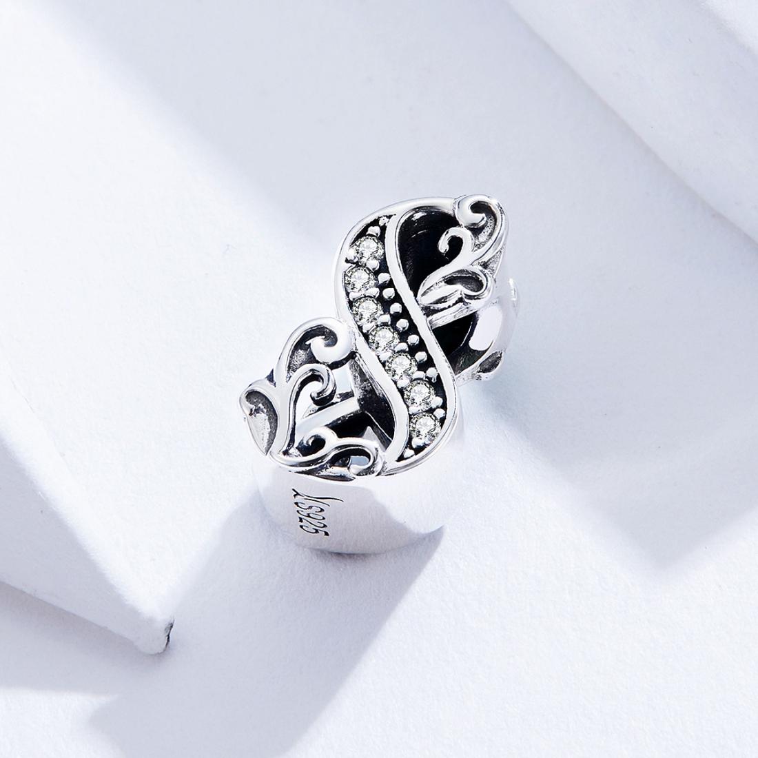 925 Sterling Silver Relief Number Series 0 9 Beads For Diy Bracelets And Necklaces Style - 8 4