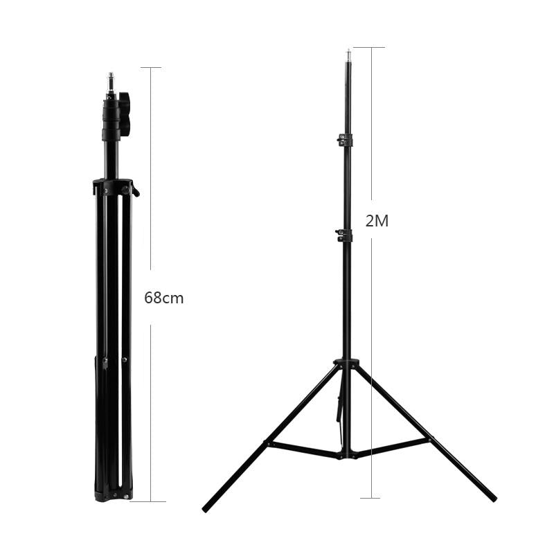 Professional Aluminum Lighting Stand For Studio Flash - 68-200Cm Height Black 4