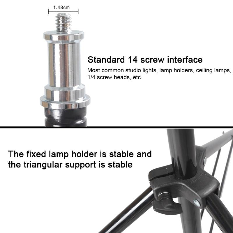 Professional Aluminum Lighting Stand For Studio Flash - 68-200Cm Height Black 5