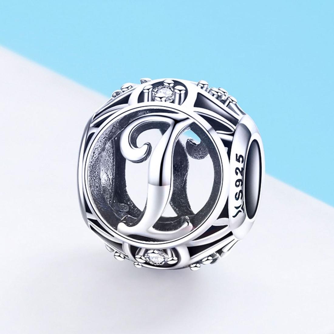 925 Sterling Silver 26 English Letter Beads For Diy Bracelets & Necklaces Style - I 3