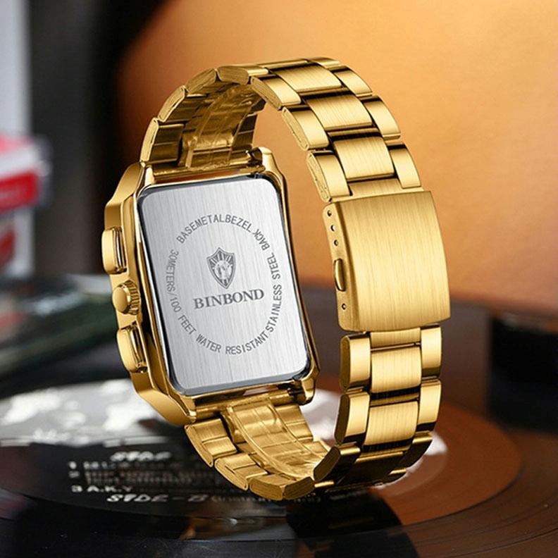Vintage Square Men Quartz Watch with Multifunction and Luminous Display 6