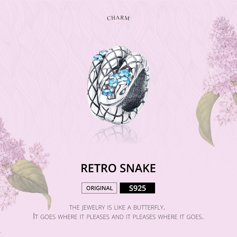 925 Sterling Silver Retro Snake Beaded Diy Bracelet 4