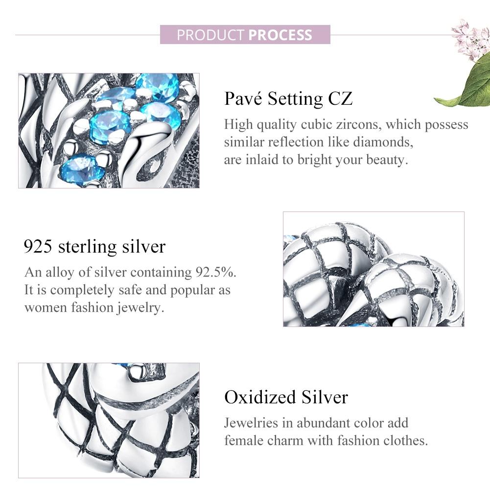 925 Sterling Silver Retro Snake Beaded Diy Bracelet 5