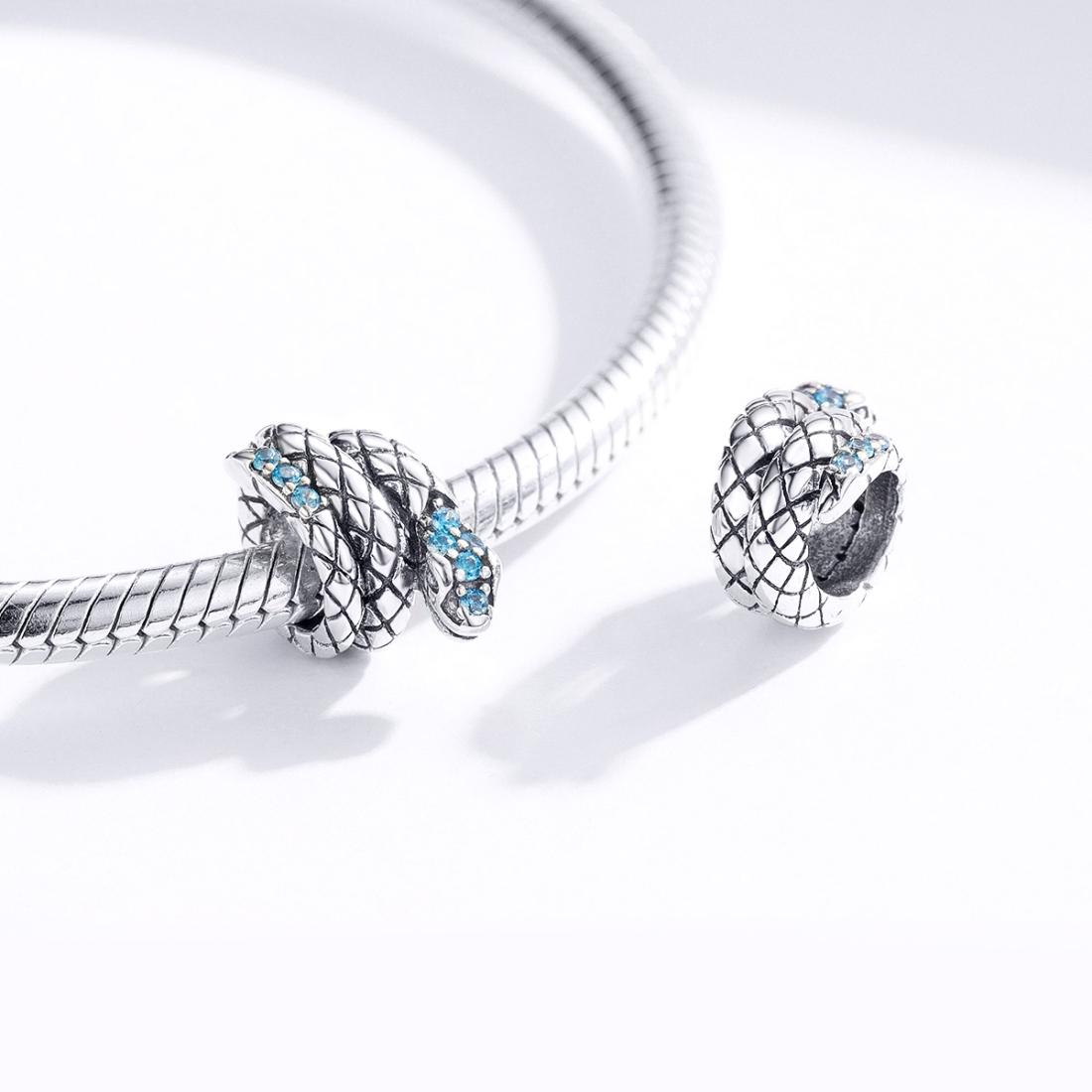 925 Sterling Silver Retro Snake Beaded Diy Bracelet 7