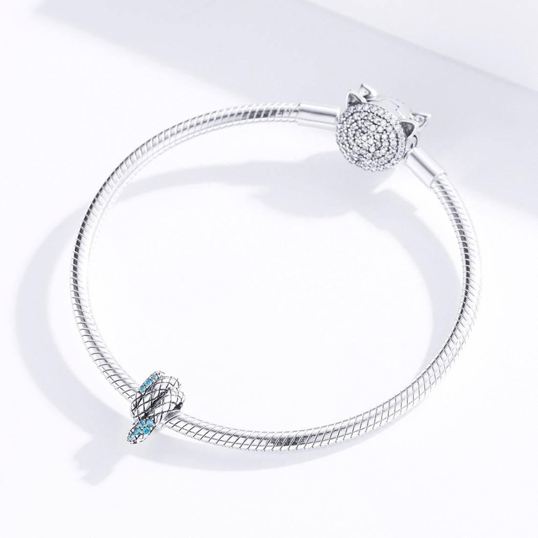 925 Sterling Silver Retro Snake Beaded Diy Bracelet 8