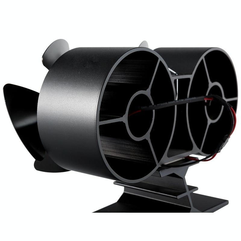 8-blade Double Head Heat Powered Stove Fan - Aluminum 6