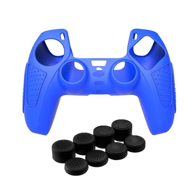 Black Silicone Protective Case for Ps5 Gamepad - Anti-skid Cover - Black + 8 Hats 15