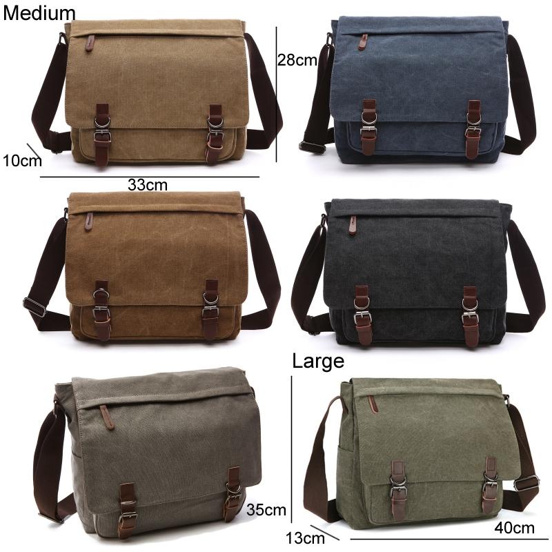 Gray Canvas Business Messenger Bag Versatile & Medium 3