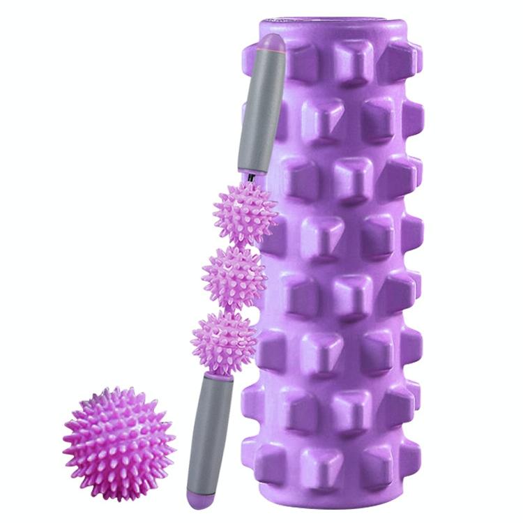 3-In-1 Eva Foam Roller Set 45Cm Length Purple Wolf Tooth 3