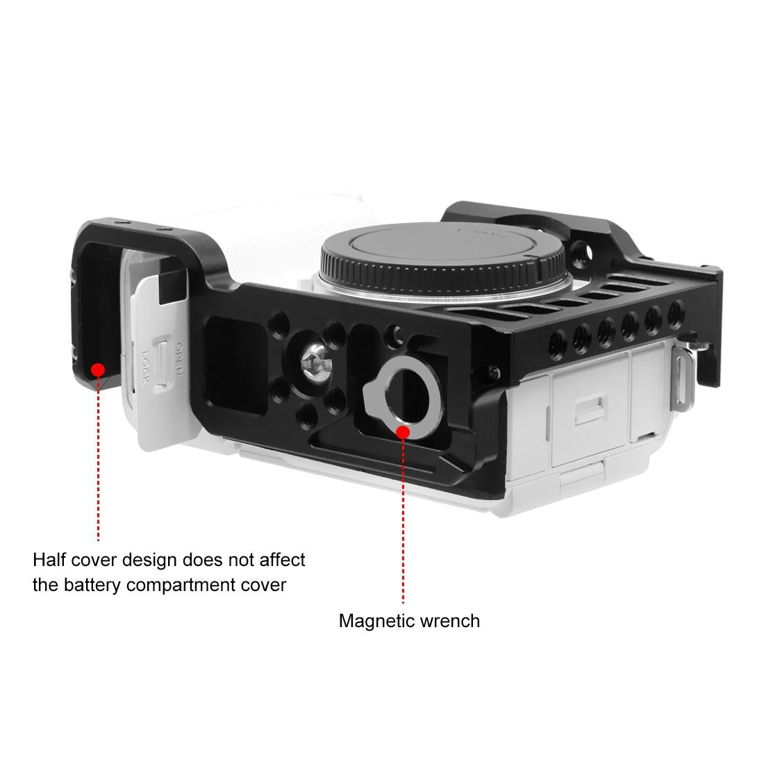 Camera Cage Stabilizer With Wood Handle for Sony Zv-E1 4