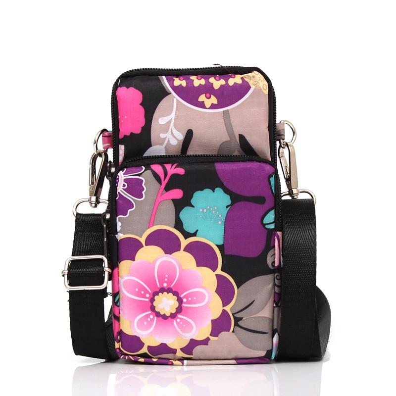 Animal Park Mini Crossbody Phone Wallet With Arm Band - Colourful Flower 9