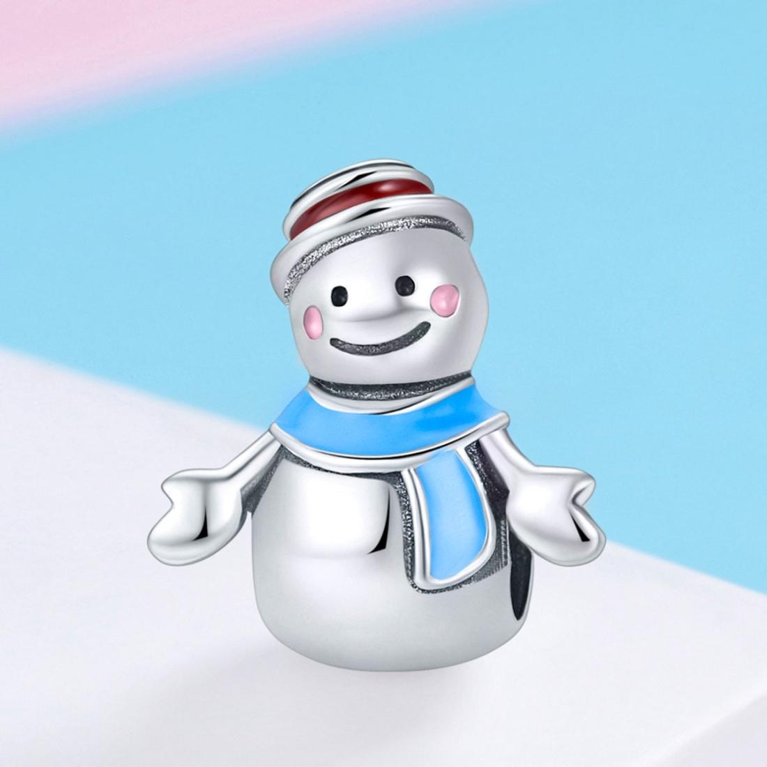 925 Sterling Silver Snowman Bead Pendant For Diy Bracelets & Necklaces 3