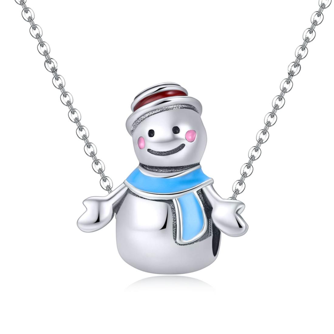 925 Sterling Silver Snowman Bead Pendant For Diy Bracelets & Necklaces 6