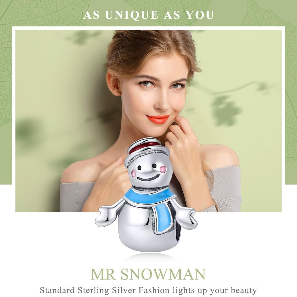 925 Sterling Silver Snowman Bead Pendant For Diy Bracelets & Necklaces 8