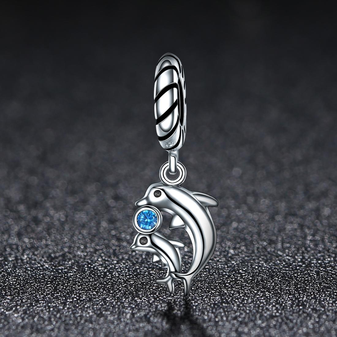 925 Sterling Silver Dolphin Bead Pendant For Diy Bracelets & Necklaces 3