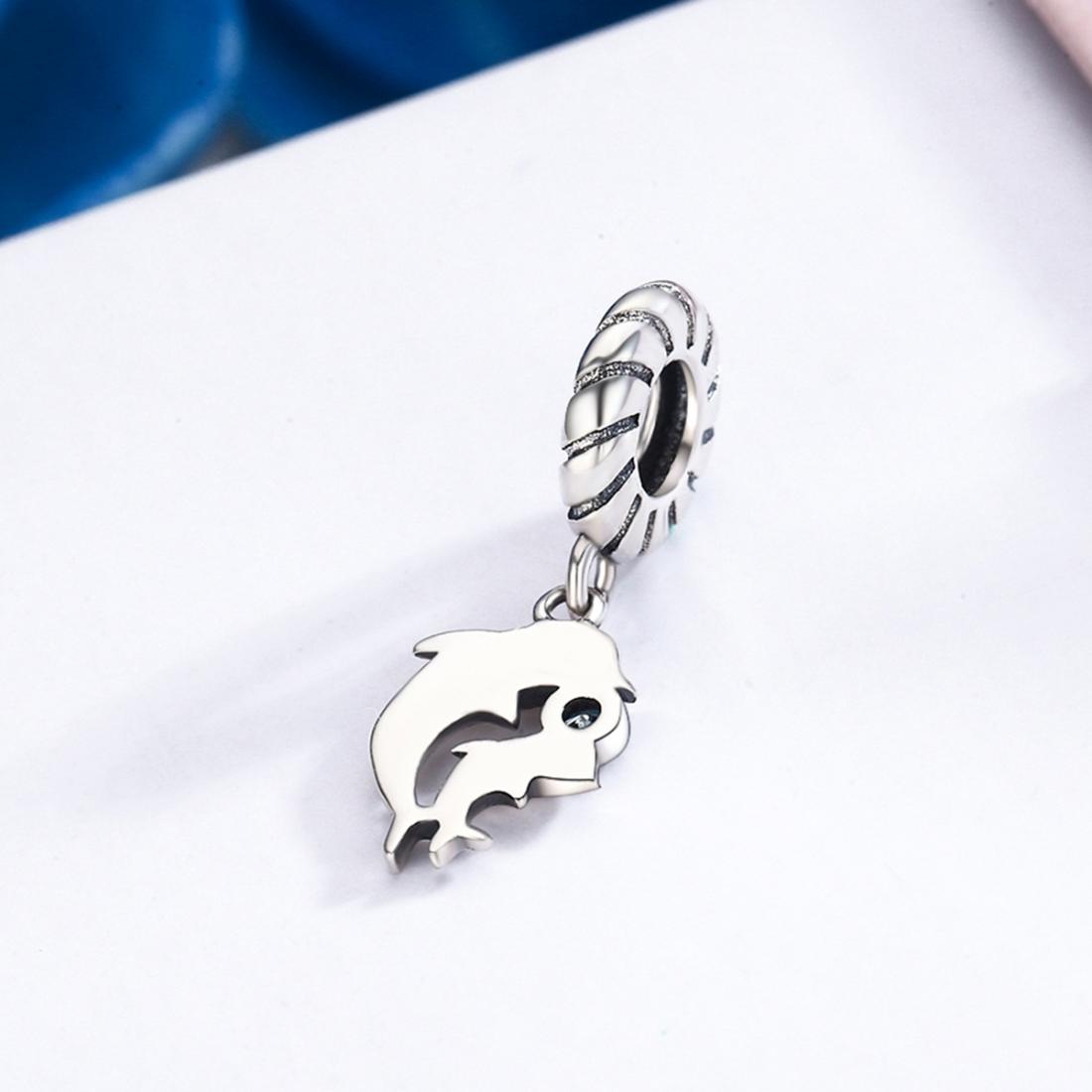 925 Sterling Silver Dolphin Bead Pendant For Diy Bracelets & Necklaces 5