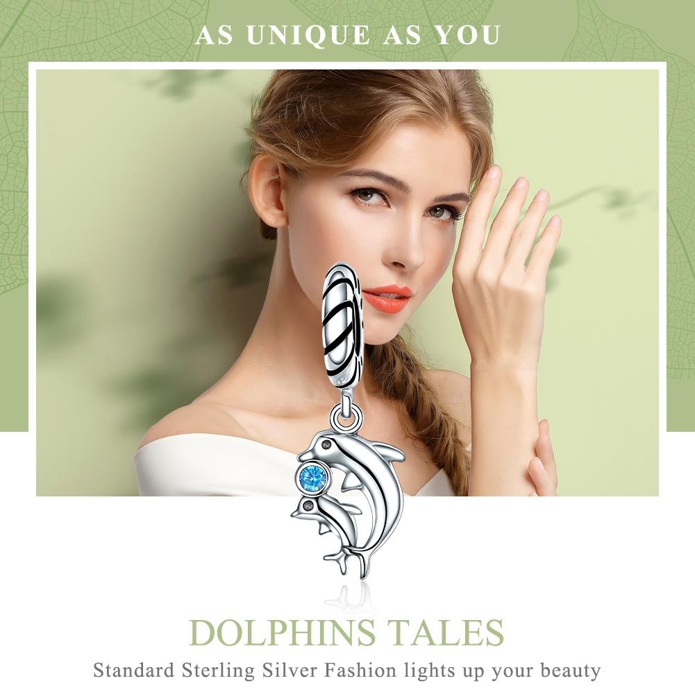 925 Sterling Silver Dolphin Bead Pendant For Diy Bracelets & Necklaces 7