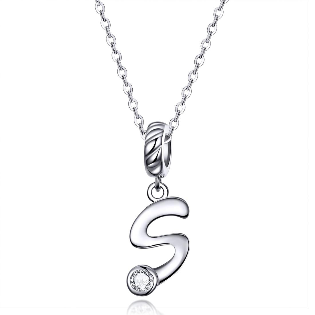 925 Sterling Silver Personalized Letter Pendant For Diy Bracelets And Necklaces Style - S 4