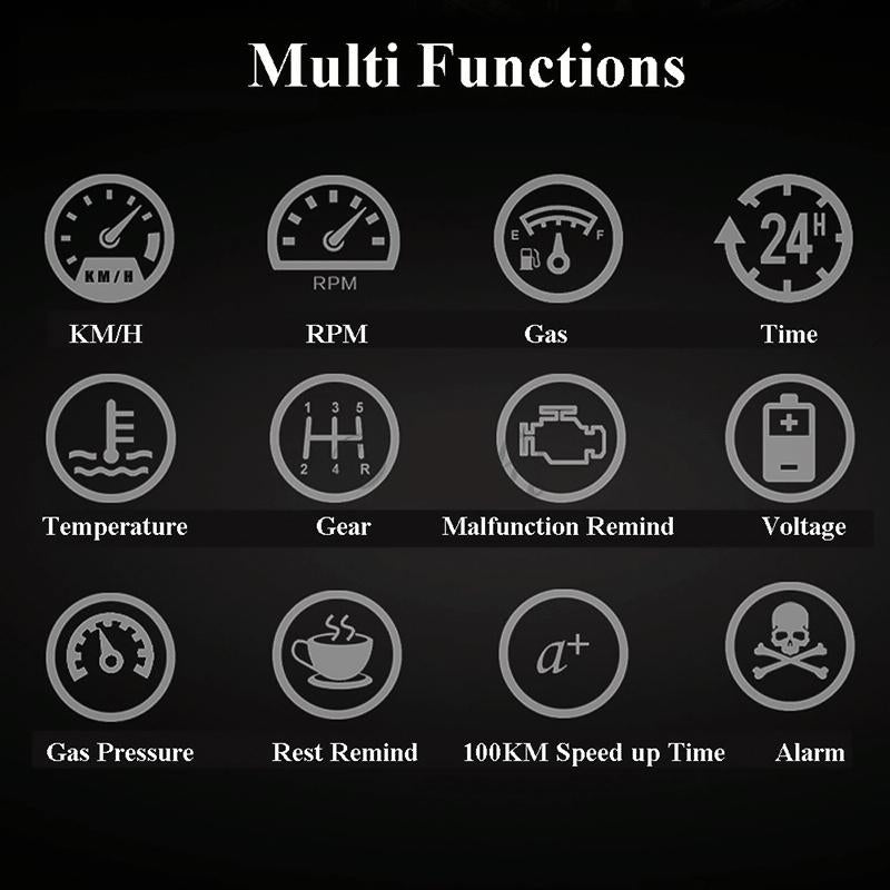 5.5 Inch Obd Hud Head Up Display Speed Alarm Shift Reminder Time Display 5