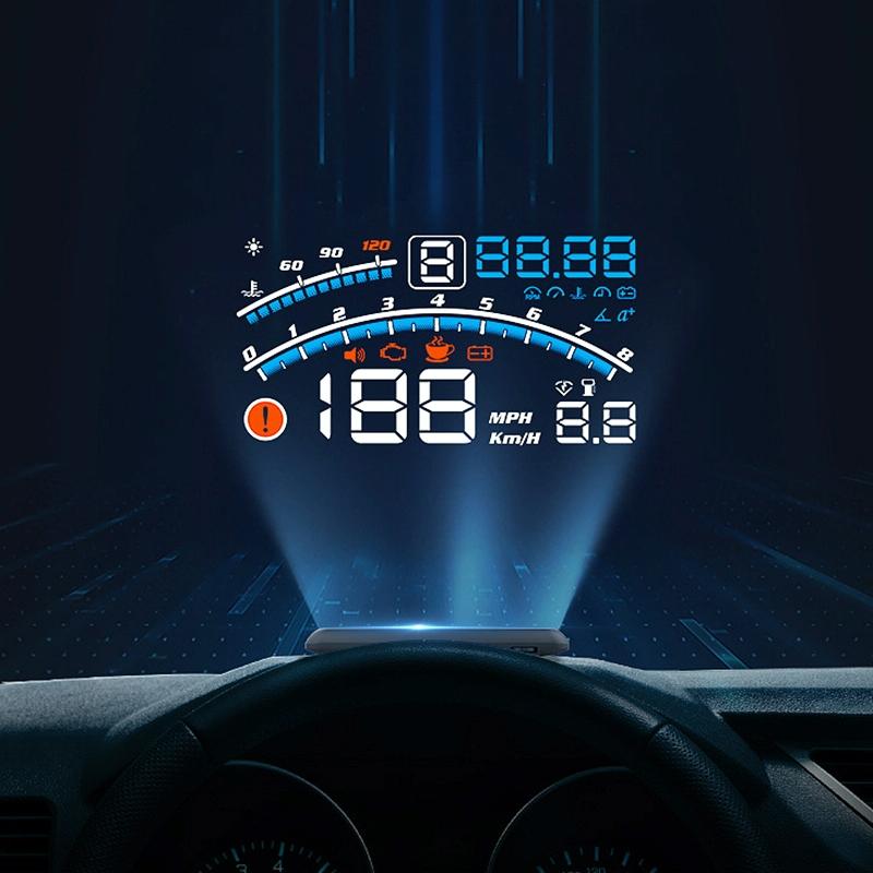 5.5 Inch Obd Hud Head Up Display Speed Alarm Shift Reminder Time Display 6