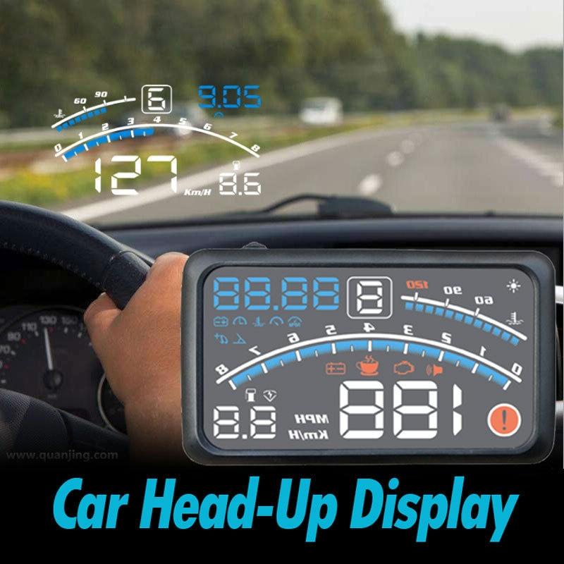 5.5 Inch Obd Hud Head Up Display Speed Alarm Shift Reminder Time Display 9