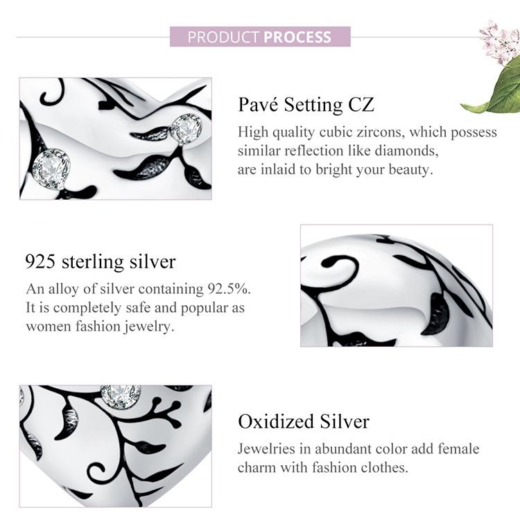 925 Sterling Silver Retro Heart Beads For Diy Bracelets 5