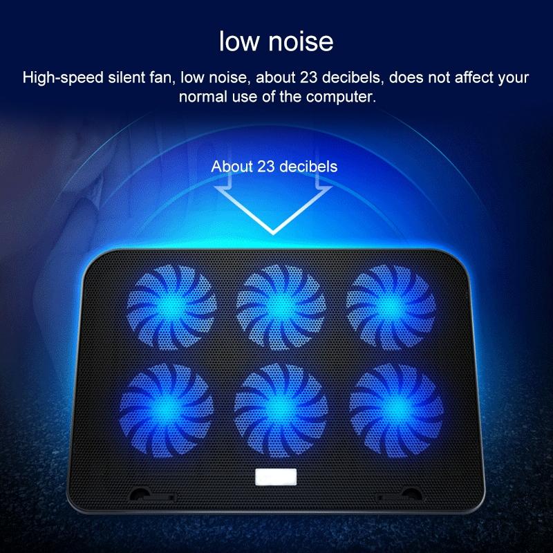 Silent Six-fan Cooling Base for Notebook Computers - Heat Sink 8