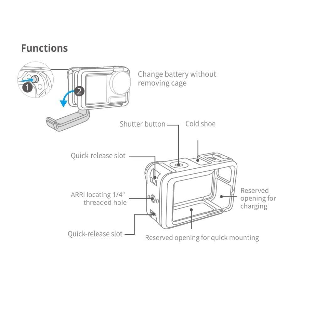 Protective Frame for Dji Action 3 Camera Housing 4