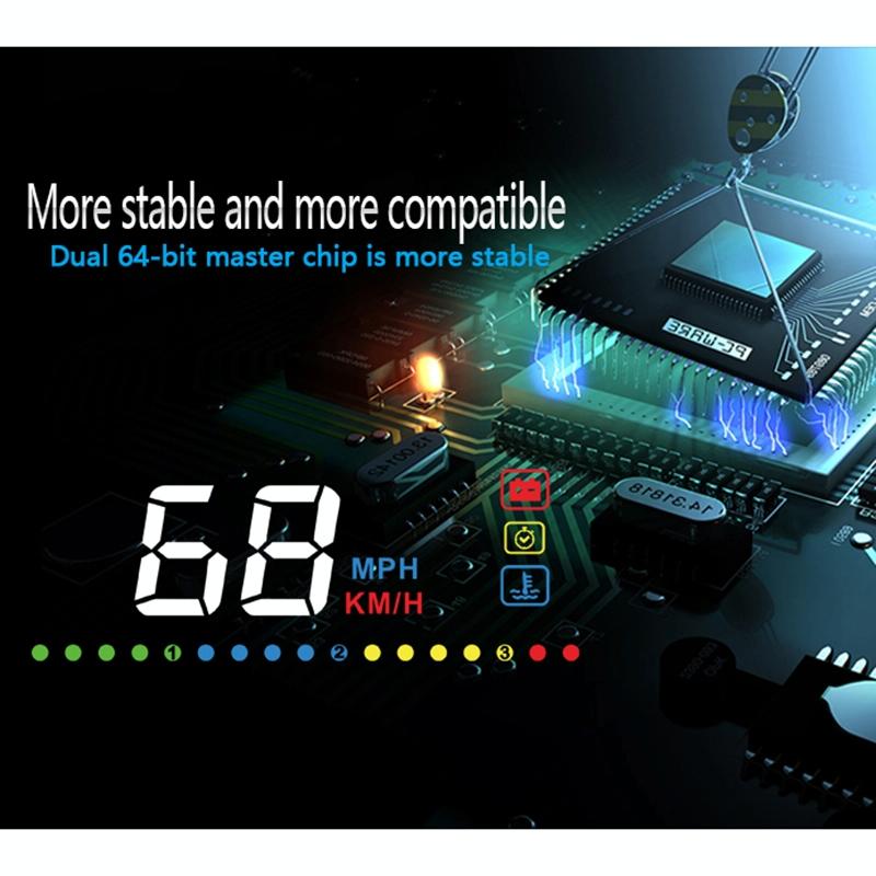 3.5 Inch Vehicle Head Up Display Car Speed Engine Revs Water Temp Voltage 11