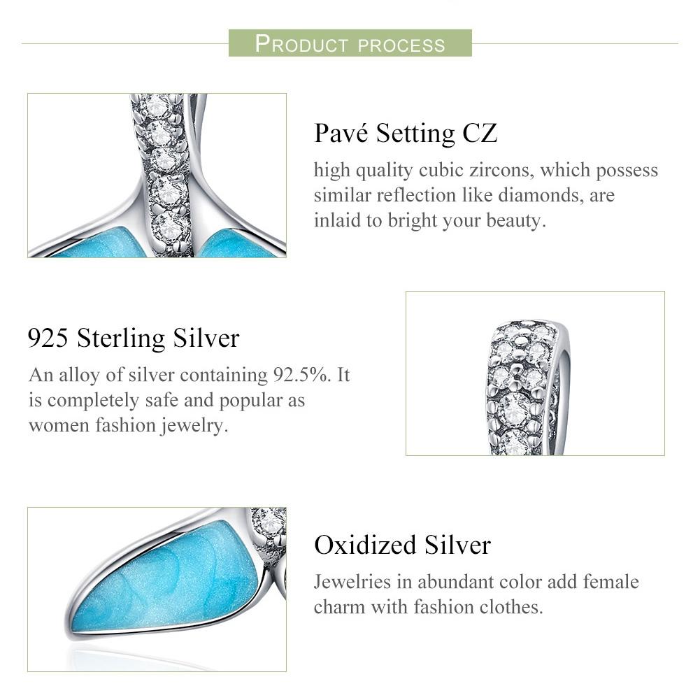 925 Sterling Silver Ocean Fishtail Pendant Necklace 5