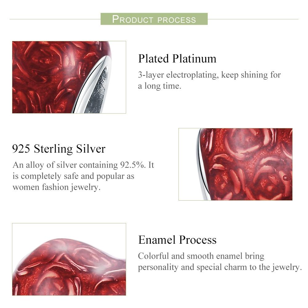 925 Sterling Silver Red Love Diy Bracelet Necklace Beads 5