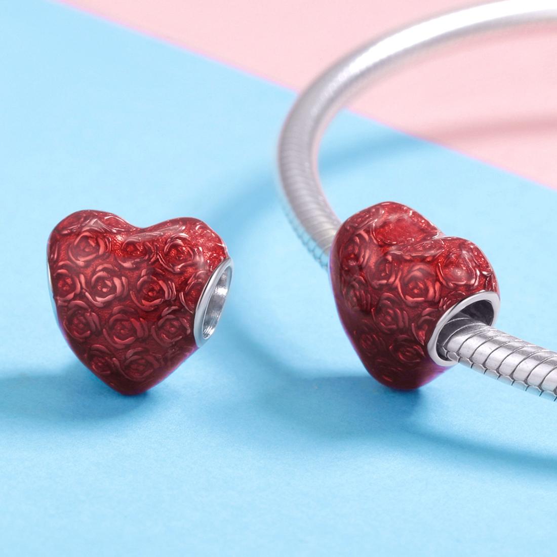 925 Sterling Silver Red Love Diy Bracelet Necklace Beads 8