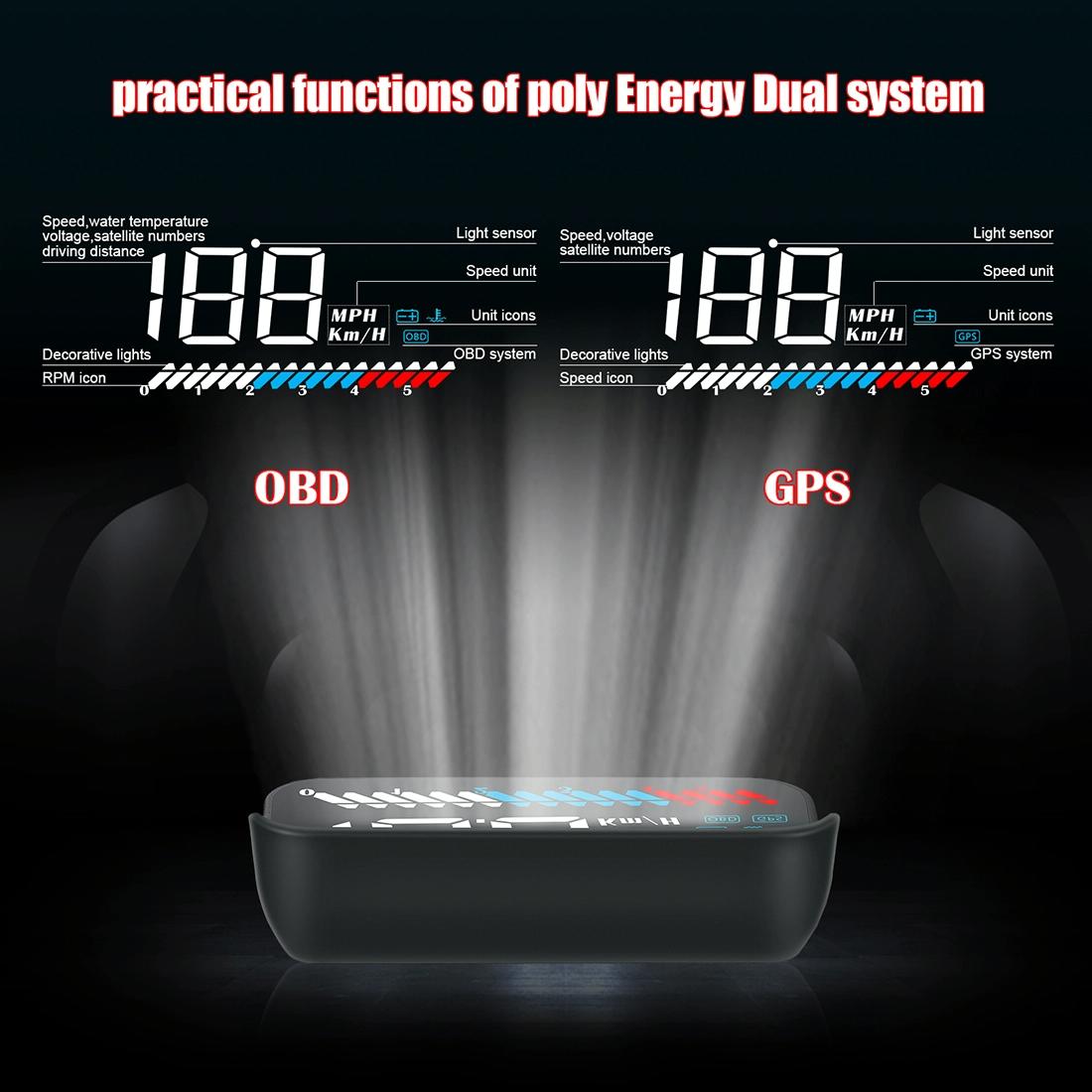 Universal Car Obd2 + Gps Hud 3.5 Inch Display Fuel Consumption 8