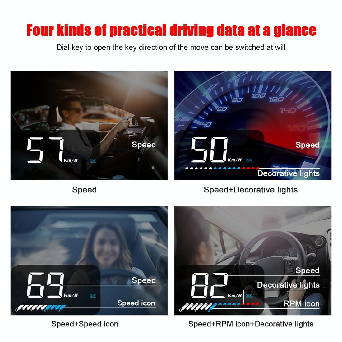Universal Car Obd2 + Gps Hud 3.5 Inch Display Fuel Consumption 9