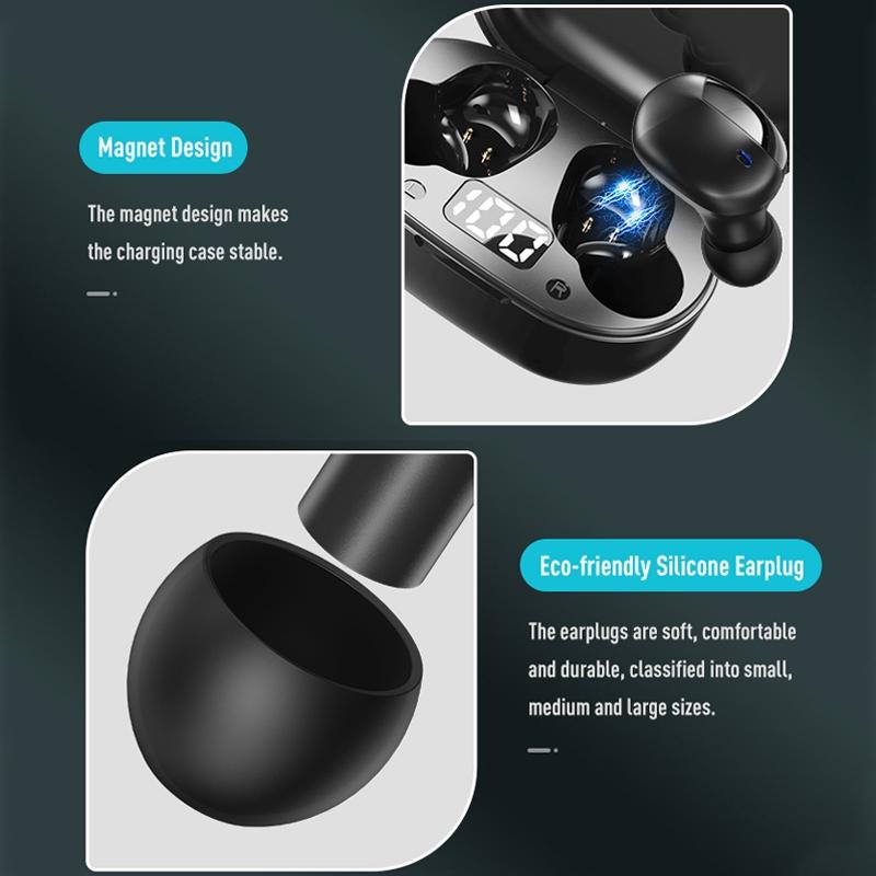 Mini Bluetooth Earphones with Magnetic Charging Box - Eb62 7
