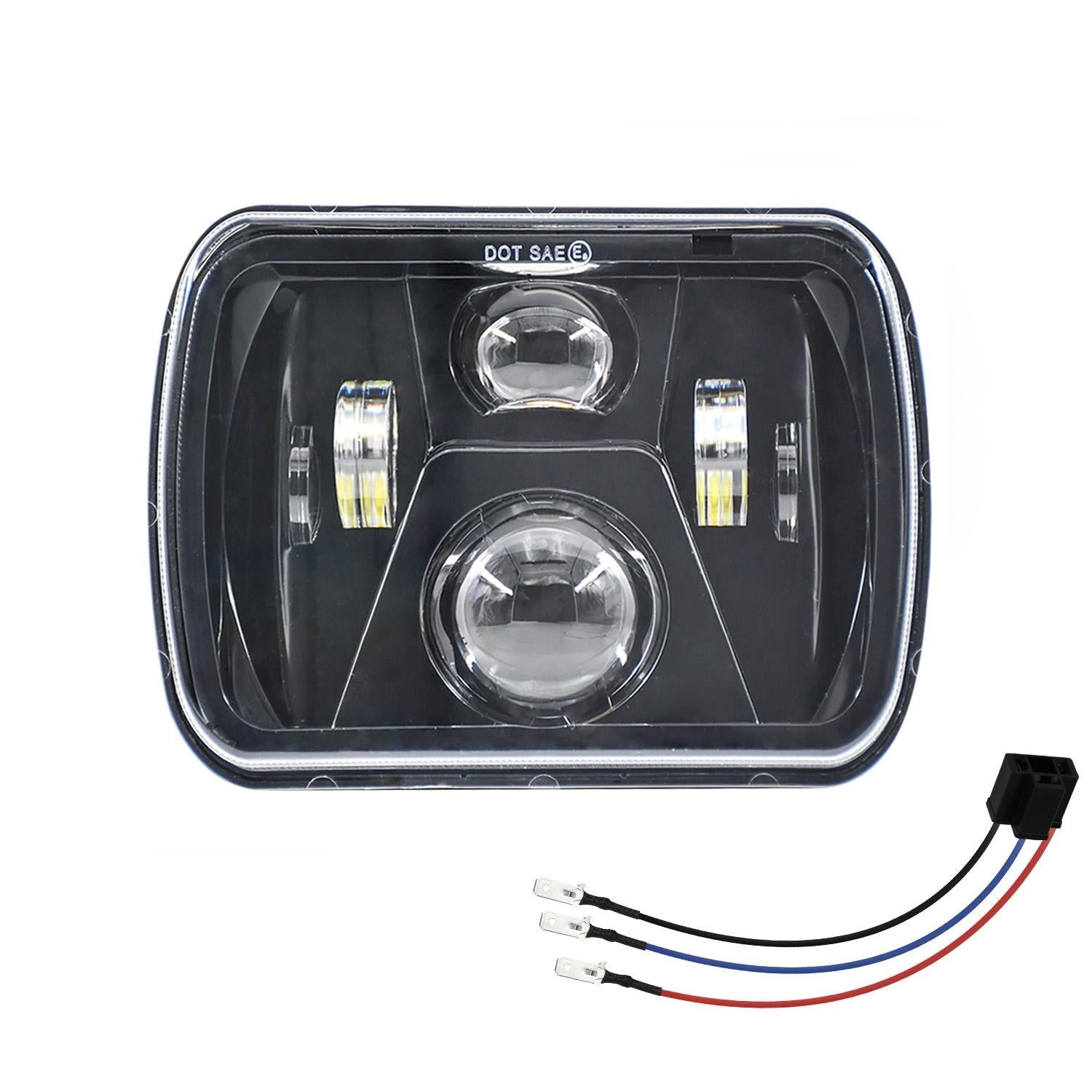 7 Inch 5X7 / 7X6 H4 Dc 9V - 30V 3500Lm 35W Car Square Shape Led Headlight Lamps For Jeep Wrangler 3