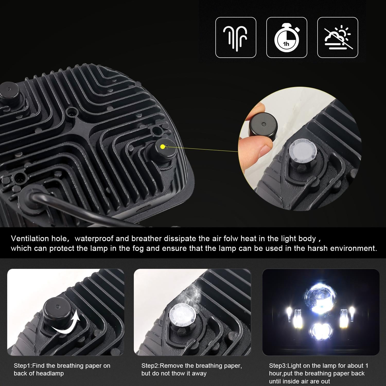 7 Inch 5X7 / 7X6 H4 Dc 9V - 30V 3500Lm 35W Car Square Shape Led Headlight Lamps For Jeep Wrangler 5