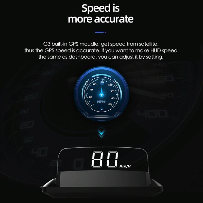 3.7 Inch Car Obd Hud Engine Failure Water Temp & Voltage Alarms 13