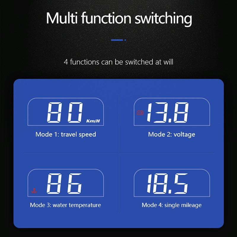 3.7 Inch Car Obd Hud Engine Failure Water Temp & Voltage Alarms 14