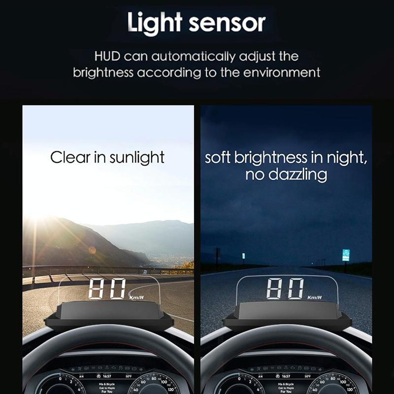 3.7 Inch Car Obd Hud Engine Failure Water Temp & Voltage Alarms 15