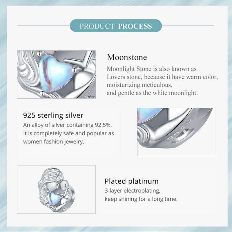 925 Sterling Silver Love Heart Pendant Necklace For Mother And Child 4
