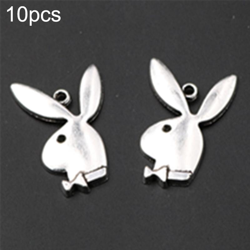 10Pc Antique Rabbit Charm Set For Diy Jewelry