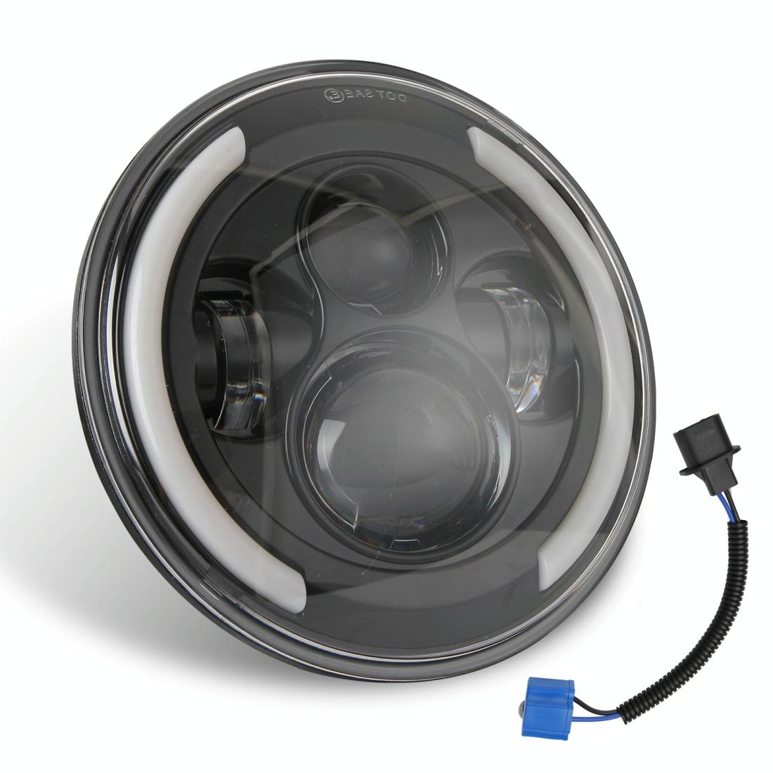 7 Inch H4 / H13 Dc 9V - 30V 3000Lm 3000K - 6000K 25W Car Round Shape Led Headlight Lamps For Jeep Wrangler With Angel Eye White Light 4
