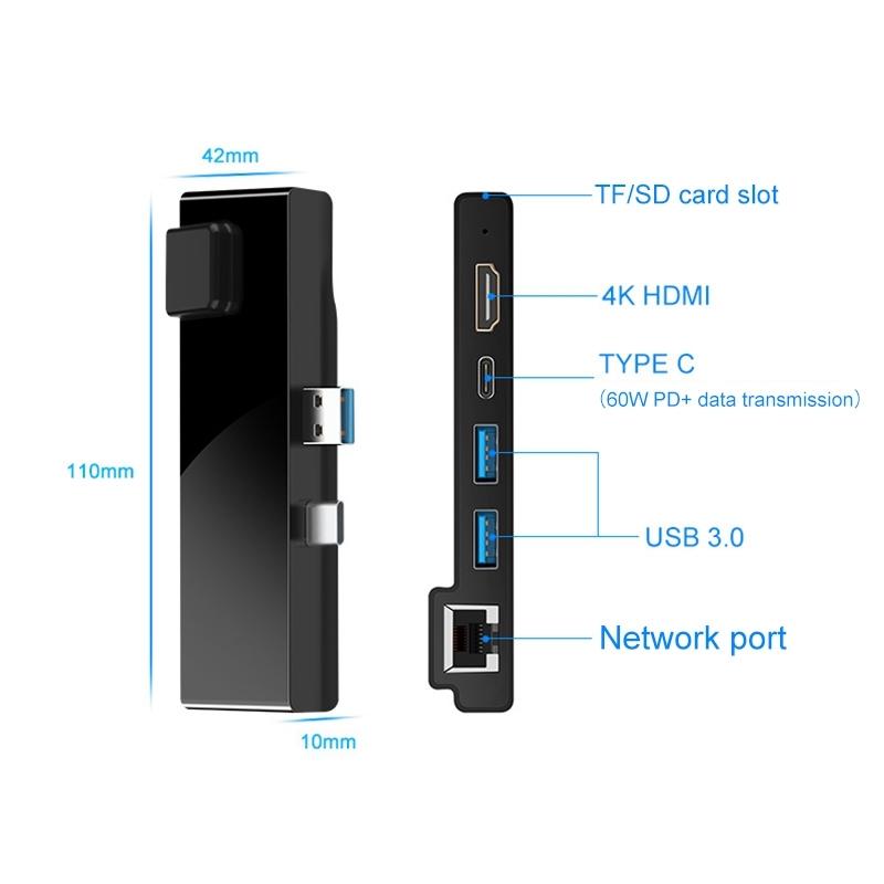 Multi-Port Hub Adapter Rj45 Hdmi Usb 3.0 Type-C X 2 3
