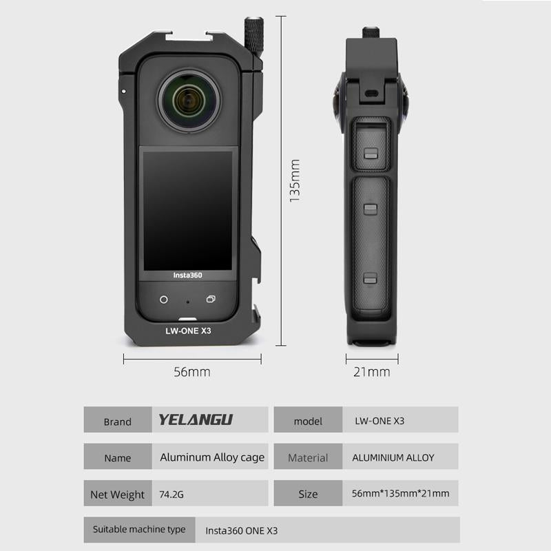 Extended Metal Cage for Insta360 X3 Camera 9