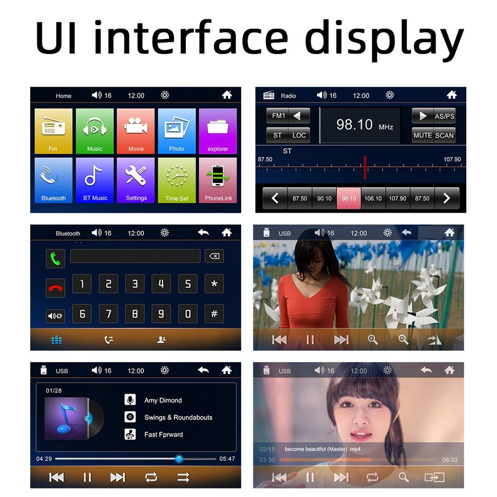 Touch Screen Mp5 Player With Bluetooth & Rear View - Universal Fit