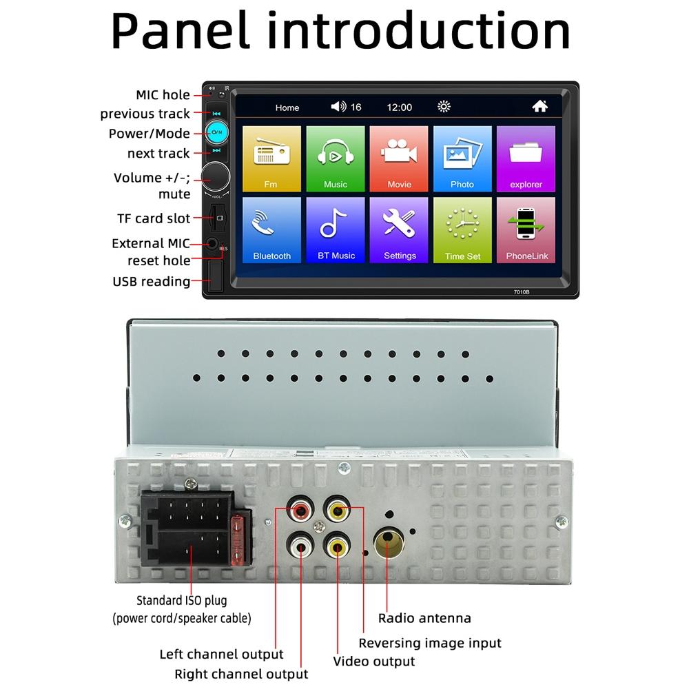 Touch Screen Mp5 Player With Bluetooth & Rear View - Universal Fit 4